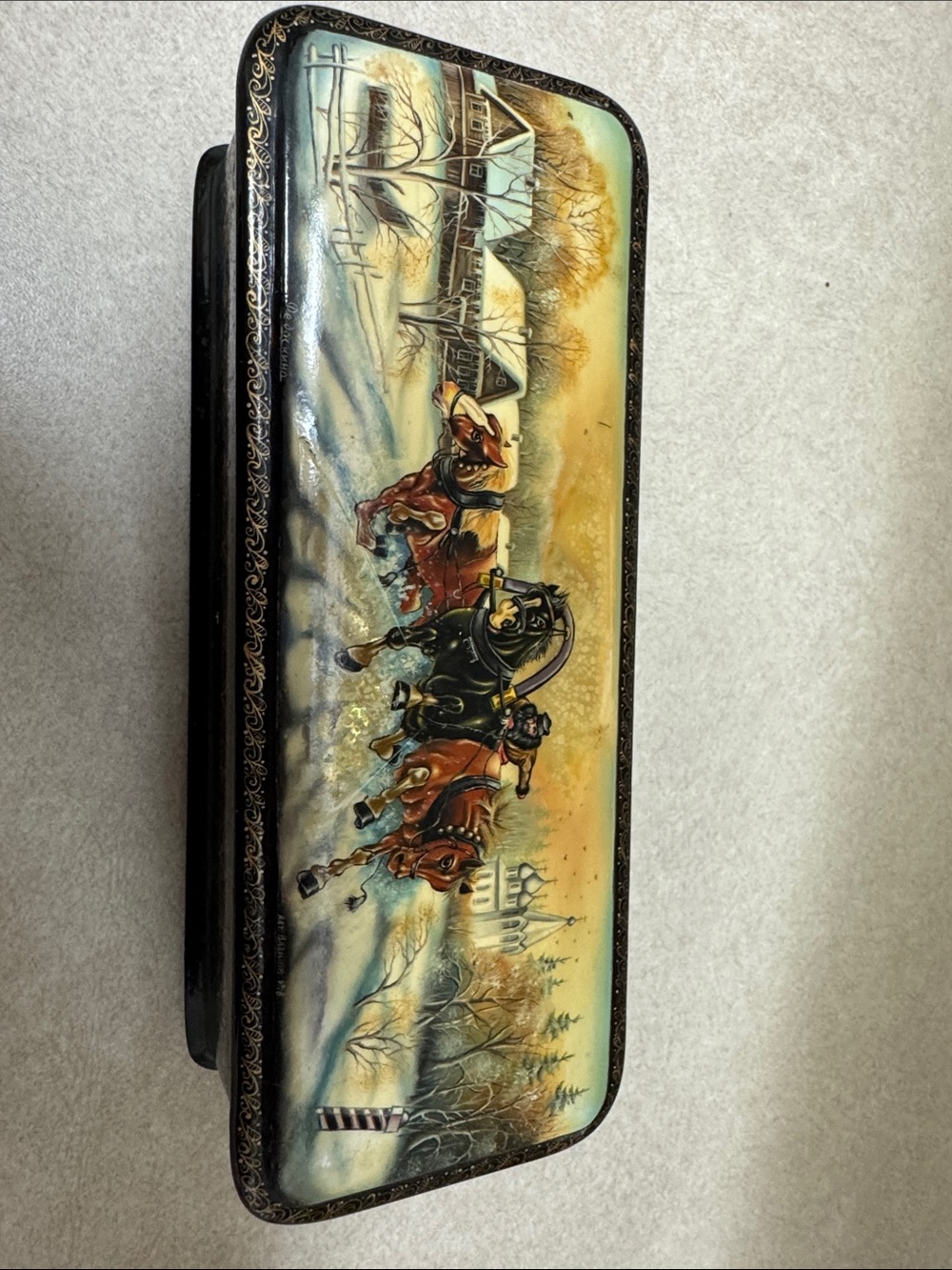 Russian lacquer trinket box